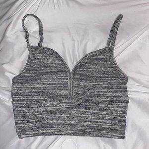 GRAY CROPPED TANK TOP
